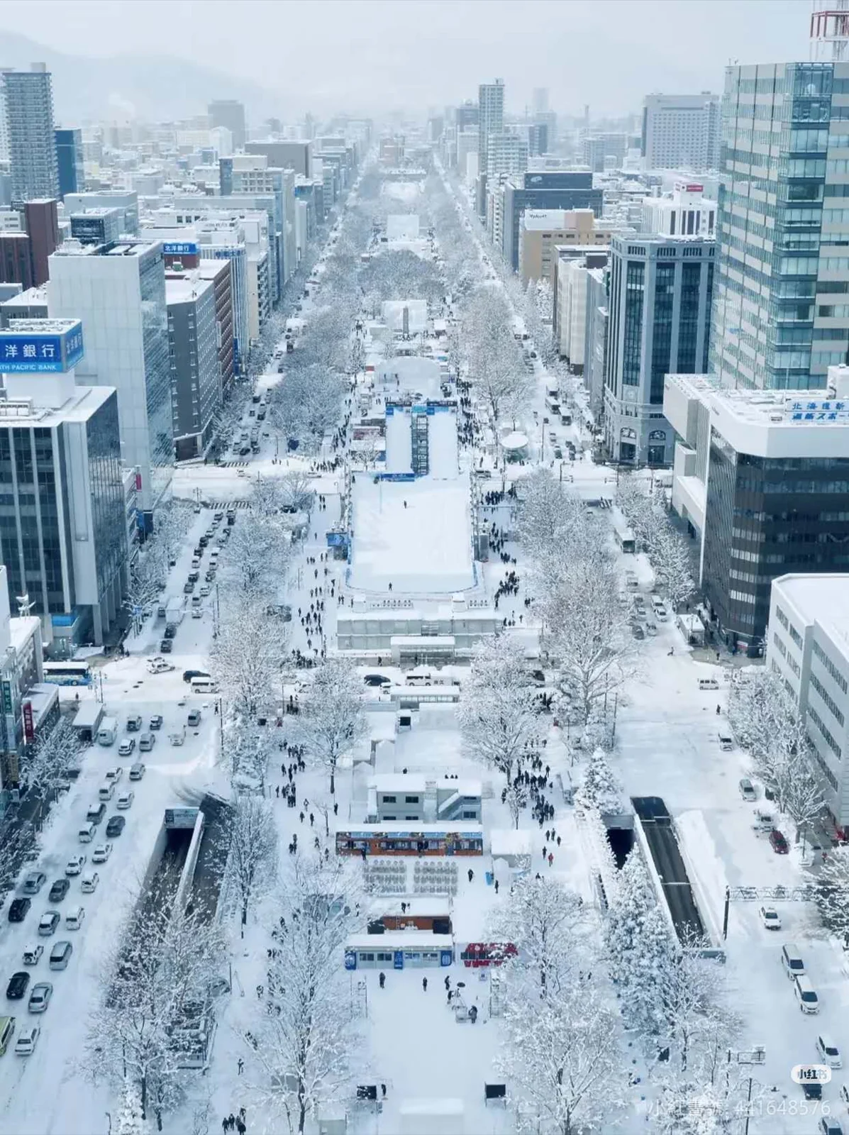札幌の冬の街並み